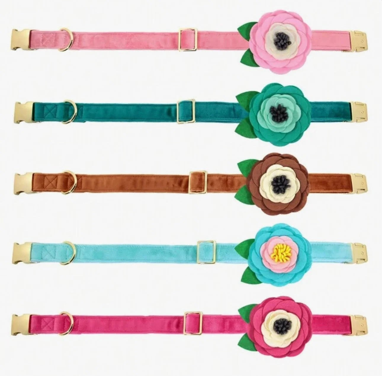 Brown Floral with Leaves Collar