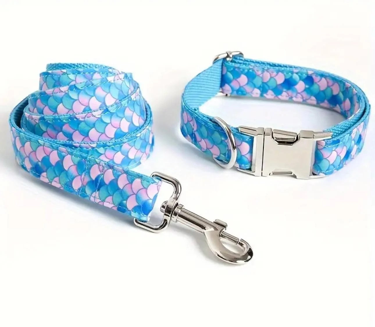 Ocean Dreams Mermaid Bow Collar and Leash