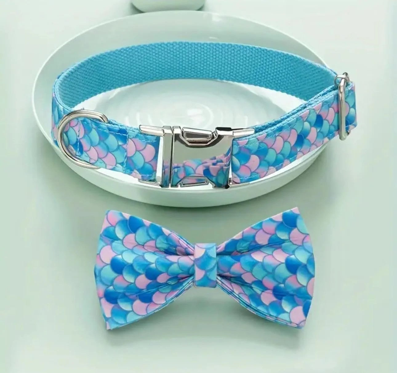 Ocean Dreams Mermaid Bow Collar and Leash